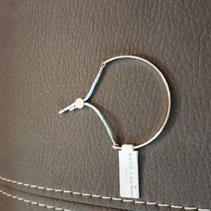 Silver with blue trim bangle